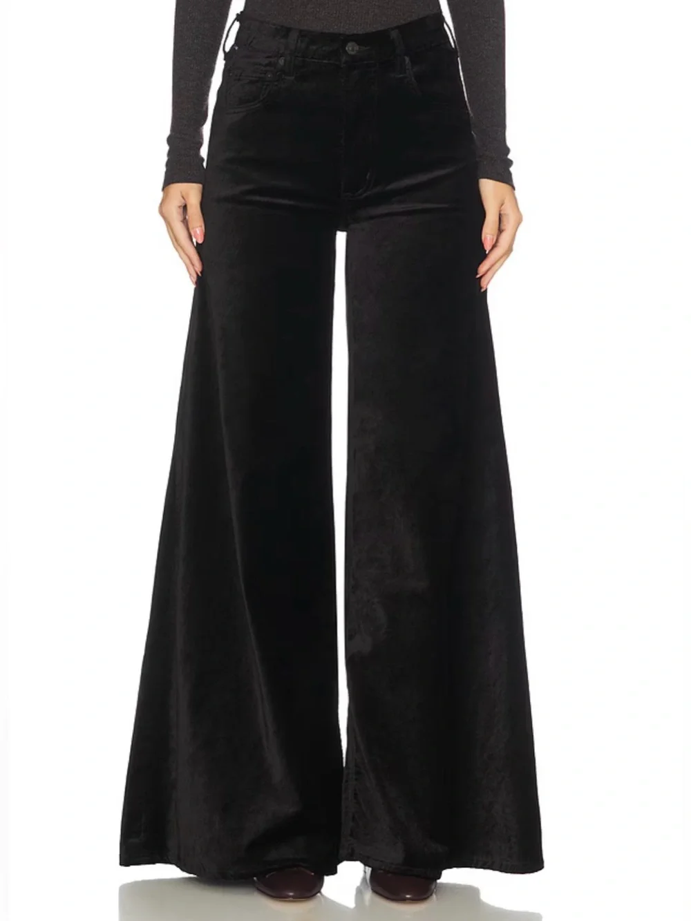 Citizens of Humanity Amari Ultra in Black Velvet Wide Leg Pants Women’s Size 27